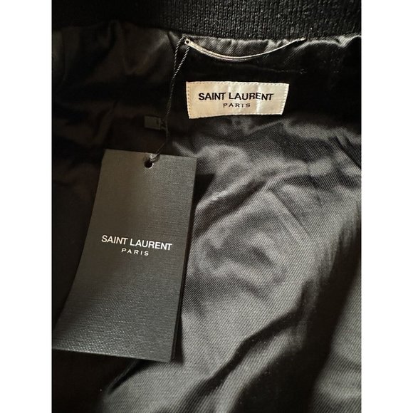 Saint Laurent Bomber Jacket Graine Black Leather - Picture 9 of 10